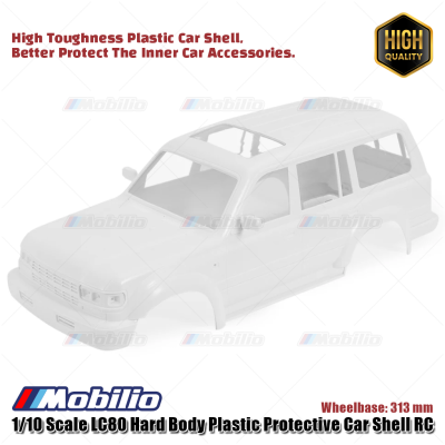 1/10 Scale LC80 Hard Body Plastic Protective Car Shell RC Wheelbase 313 mm