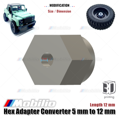 Upgrade Part - Hex Adapter Converter 5/12 mm Panjang 12 mm Rc Wheel