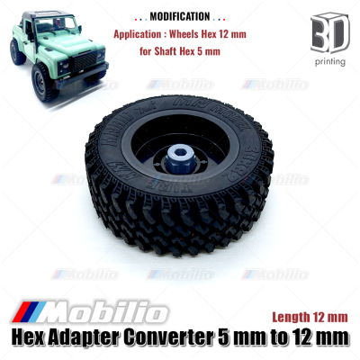 Upgrade Part - Hex Adapter Converter 5/12 mm Panjang 12 mm Rc Wheel