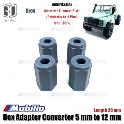 Upgrade Part - Hex Adapter Converter 5/12 mm Panjang 20 mm Rc Wheel