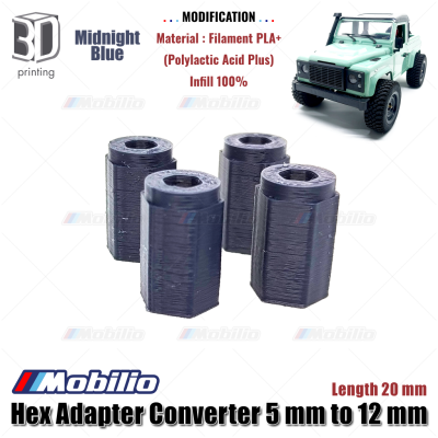 Upgrade Part - Hex Adapter Converter 5/12 mm Panjang 20 mm Rc Wheel