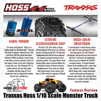 Traxxas Hoss 1/10 RTR Monster Truck 3S Brushless 4X4 VXL TQi TSM