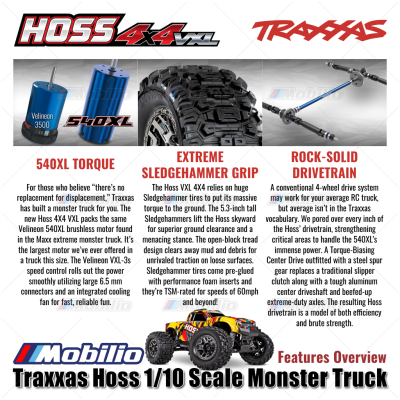 Traxxas Hoss 1/10 RTR Monster Truck 3S Brushless 4X4 VXL TQi TSM