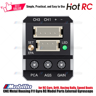 HotRC F11 Gyro RC Model Parts External Gyroscope CNC Metal Housing for RC Cars Drift Racing Rally Speed Boats