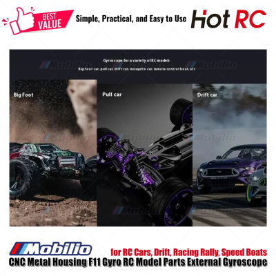 HotRC F11 Gyro RC Model Parts External Gyroscope CNC Metal Housing for RC Cars Drift Racing Rally Speed Boats