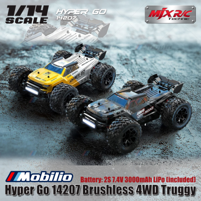 MJX Hyper Go 14207 62KPH Brushless 1:14 Scale Truck with Battery 2S 7.4V 3000mAh LiPo (included)