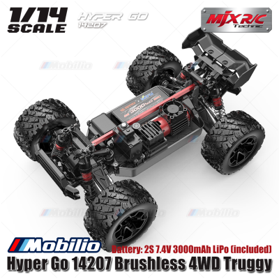 MJX Hyper Go 14207 62KPH Brushless 1:14 Scale Truck with Battery 2S 7.4V 3000mAh LiPo (included)