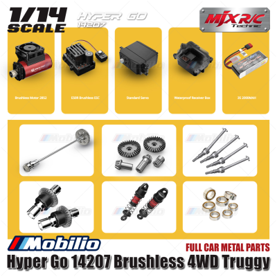 MJX Hyper Go 14207 62KPH Brushless 1:14 Scale Truck with Battery 2S 7.4V 3000mAh LiPo (included)