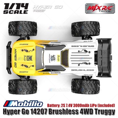 MJX Hyper Go 14207 62KPH Brushless 1:14 Scale Truck with Battery 2S 7.4V 3000mAh LiPo (included)