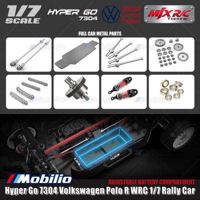 MJX Hyper Go 7304 VW Polo Brushless 1:7 Scale Drift Rally Car - 61KPH 4S LiPo without Battery & Charger