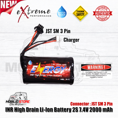 Baterai INR Li Ion 7.4 Volt 2000 mAh High Drain RC Mini Battery