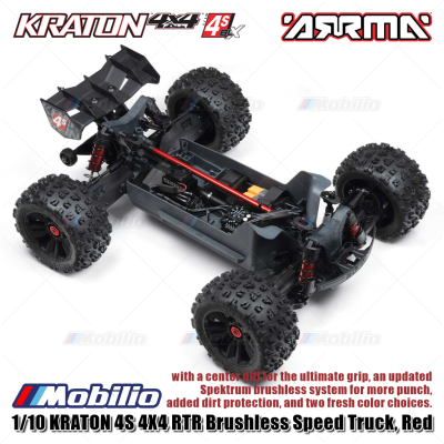 Arrma 1/10 KRATON 4S 4X4 RTR Brushless Speed Truck Red #ARA4408V2T3