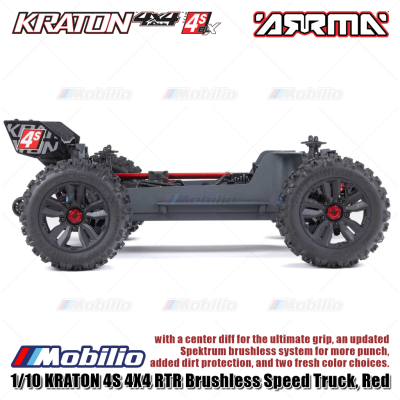 Arrma 1/10 KRATON 4S 4X4 RTR Brushless Speed Truck Red #ARA4408V2T3