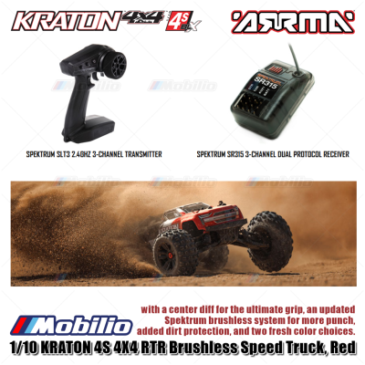 Arrma 1/10 KRATON 4S 4X4 RTR Brushless Speed Truck Red #ARA4408V2T3
