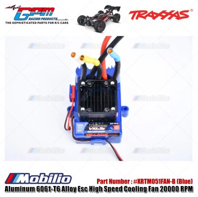 GPM Part #XRTM051FAN Aluminum 6061-T6 Alloy ESC High Speed Cooling Fan 20000 RPM (BL-2S: 3383 and Velineon VXL-3S: 3355R) for Traxxas 1/16 Mini XRT / Mini Maxx / 1/8 Jato 4X4 / 1/10 Slash Mudboss / Ford Fiesta ST Rally Upgrade Parts