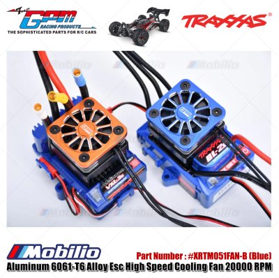 GPM Part #XRTM051FAN Aluminum 6061-T6 Alloy ESC High Speed Cooling Fan 20000 RPM (BL-2S: 3383 and Velineon VXL-3S: 3355R) for Traxxas 1/16 Mini XRT / Mini Maxx / 1/8 Jato 4X4 / 1/10 Slash Mudboss / Ford Fiesta ST Rally Upgrade Parts