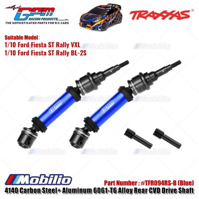 GPM Part #TFR094RS 4140 Carbon Steel+ Aluminum 6061-T6 Alloy Rear CVD Drive Shaft for Traxxas 1/10 Ford Fiesta ST Rally VXL Upgrade Parts