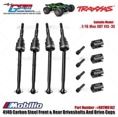 GPM Part #XRTM6162 4140 Carbon Steel Front & Rear Driveshafts And Drive Cups for Traxxas 1/16 Mini XRT 3S-108076-1 Monster Truck Upgrade Parts