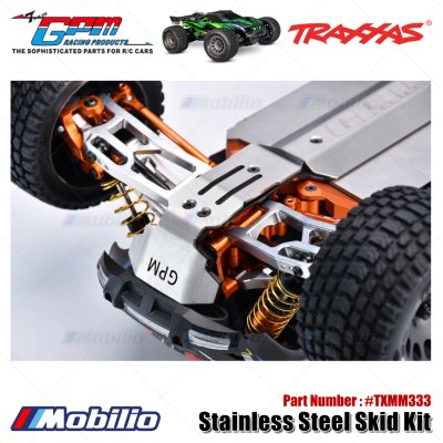 GPM Part #TXMM333 Stainless Steel Skid Kit for Traxxas 1/16 Mini XRT VXL 3S / Mini Maxx Monster Truck Upgrade Parts