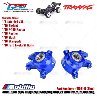 GPM Part #TJ021 Aluminum 7075 Alloy Front Steering Blocks with Oversize Bearing for Traxxas 1:8 Jato 4x4 VXL / 1/10 Bigfoot / Ford F-150 Raptor / Rustler / Slash / Stampede / Ford Fiesta ST Rally Upgrade Parts GPM Part #TJ021 Aluminum 7075 Alloy Front Steering Blocks with Oversize Bearing for Traxxas 1:8 Jato 4x4 VXL / 1/10 Bigfoot / Ford F-150 Raptor / Rustler / Slash / Stampede / Ford Fiesta ST Rally Upgrade Parts