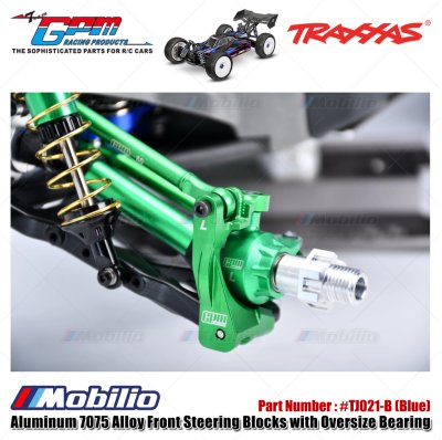 GPM Part #TJ021 Aluminum 7075 Alloy Front Steering Blocks with Oversize Bearing for Traxxas 1:8 Jato 4x4 VXL / 1/10 Bigfoot / Ford F-150 Raptor / Rustler / Slash / Stampede / Ford Fiesta ST Rally Upgrade Parts