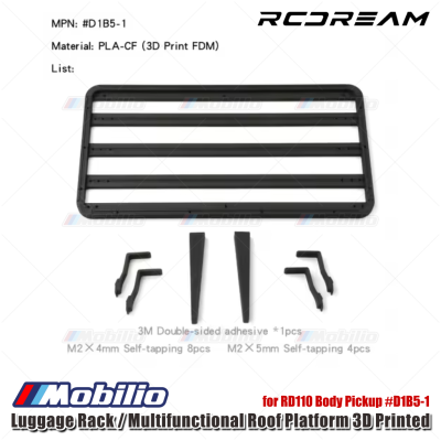 RCDream Luggage Rack / Multifunctional Roof Platform 3D Printed for RD110 Body Pickup #D1B5-1