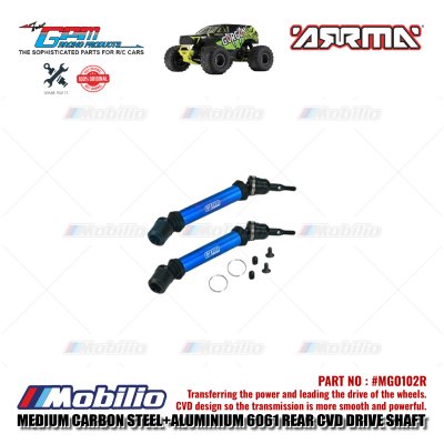 GPM Part #MGO102R Carbon Steel+Aluminium 6061 Rear CVD Drive Shaft RC Upgrade Arrma Gorgon Senton Big Rock Monster Truck