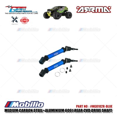 GPM Part #MGO102R Carbon Steel+Aluminium 6061 Rear CVD Drive Shaft RC Upgrade Arrma Gorgon Senton Big Rock Monster Truck