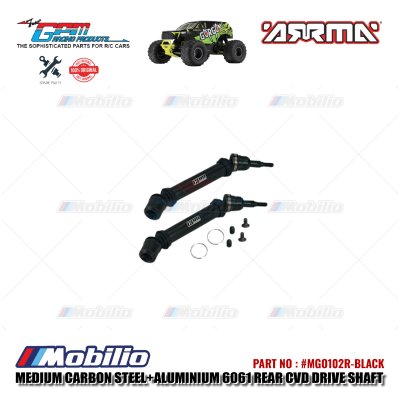 GPM Part #MGO102R Carbon Steel+Aluminium 6061 Rear CVD Drive Shaft RC Upgrade Arrma Gorgon Senton Big Rock Monster Truck