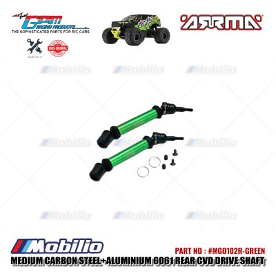 GPM Part #MGO102R Carbon Steel+Aluminium 6061 Rear CVD Drive Shaft RC Upgrade Arrma Gorgon Senton Big Rock Monster Truck