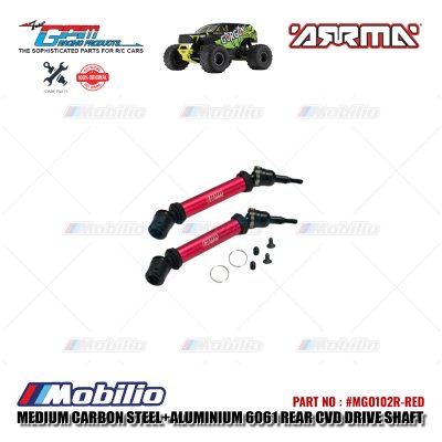 GPM Part #MGO102R Carbon Steel+Aluminium 6061 Rear CVD Drive Shaft RC Upgrade Arrma Gorgon Senton Big Rock Monster Truck