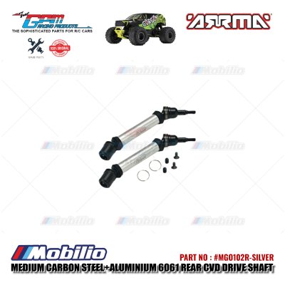 GPM Part #MGO102R Carbon Steel+Aluminium 6061 Rear CVD Drive Shaft RC Upgrade Arrma Gorgon Senton Big Rock Monster Truck