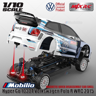 MJX Hyper Go 10304 (DC) 70KPH Brushless 1:10 Scale VW Polo Rally Car with Battery 2S 5000 and Charger