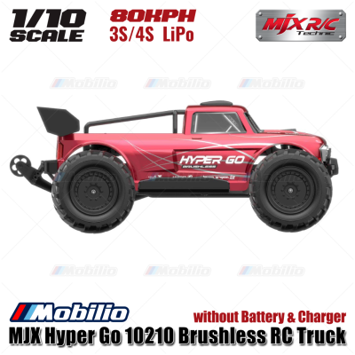 MJX Hyper Go 10210 1/10 Brushless RC Truck Grey / Red - 80KPH 3S / 4S LiPo without Battery & Charger