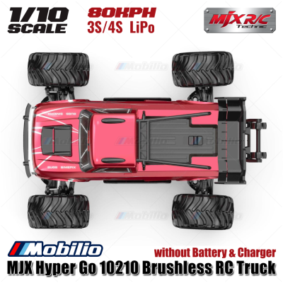 MJX Hyper Go 10210 1/10 Brushless RC Truck Grey / Red - 80KPH 3S / 4S LiPo without Battery & Charger