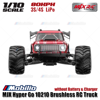 MJX Hyper Go 10210 1/10 Brushless RC Truck Grey / Red - 80KPH 3S / 4S LiPo without Battery & Charger