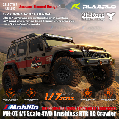 Rlaarlo MK-07 1/7 Scale 4WD Brushless RTR 2.4GHz RC Crawler Hand-Painted Dinosaur Themed Design Adventure Remote Control