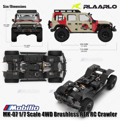 Rlaarlo MK-07 1/7 Scale 4WD Brushless RTR 2.4GHz RC Crawler Hand-Painted Dinosaur Themed Design Adventure Remote Control
