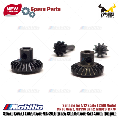 Spare Part Steel Bevel Axle Gear 9T/20T Drive Shaft Gear Set 4mm Output for 1/12 Scale RC MN Model MN98 MN99S Gen 2 MN82S MN78