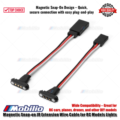 Magnetic Snap-on JR Extension Wire Cable for RC Models Lights Great for RC Cars Planes Drones and other DIY Models