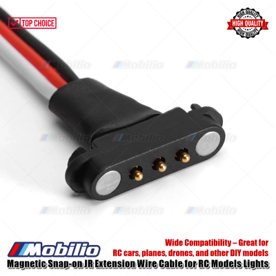 Magnetic Snap-on JR Extension Wire Cable for RC Models Lights Great for RC Cars Planes Drones and other DIY Models