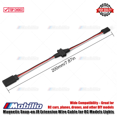 Magnetic Snap-on JR Extension Wire Cable for RC Models Lights Great for RC Cars Planes Drones and other DIY Models