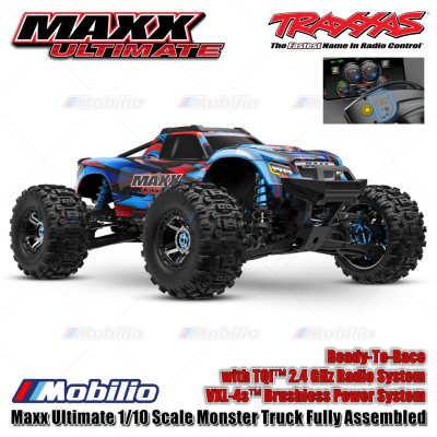 Traxxas 89087-4 Maxx Ultimate 1/10 Scale Monster Truck Fully Assembled RTR Ready-To-Race RC with TQi 2.4 GHz Radio System VXL-4S Brushless Power System