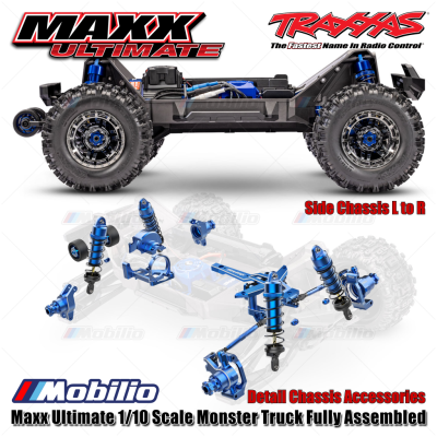Traxxas 89087-4 Maxx Ultimate 1/10 Scale Monster Truck Fully Assembled RTR Ready-To-Race RC with TQi 2.4 GHz Radio System VXL-4S Brushless Power System