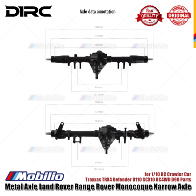 D1RC Metal Axle Land Rover Range Rover Monocoque Narrow Axle for 1/10 RC Crawler Car