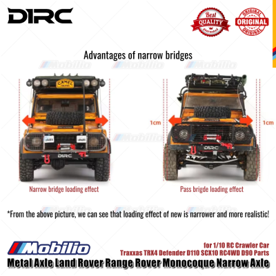 D1RC Metal Axle Land Rover Range Rover Monocoque Narrow Axle for 1/10 RC Crawler Car