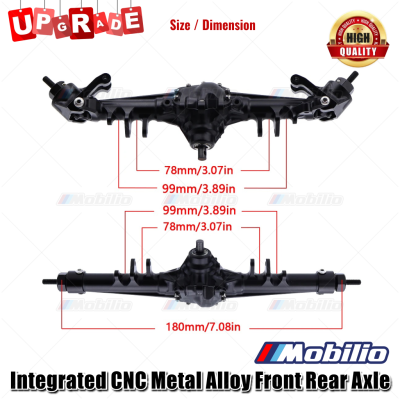 Gardan Upgrade CNC Metal Alloy Front Rear Axle for 1/10 Axial SCX10 II