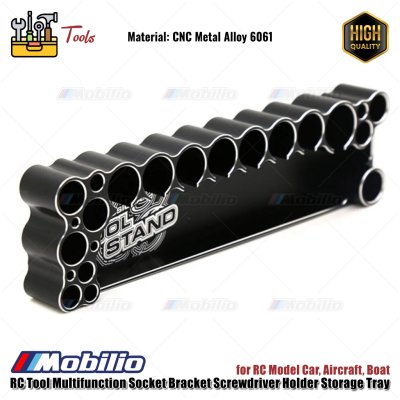 RC Tool Multifunction Socket Bracket Screwdriver Holder Storage Tray CNC Metal Alloy 6061 for RC Model Car Aircraft Boat