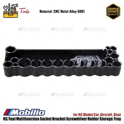 RC Tool Multifunction Socket Bracket Screwdriver Holder Storage Tray CNC Metal Alloy 6061 for RC Model Car Aircraft Boat