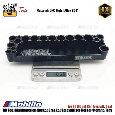 RC Tool Multifunction Socket Bracket Screwdriver Holder Storage Tray CNC Metal Alloy 6061 for RC Model Car Aircraft Boat